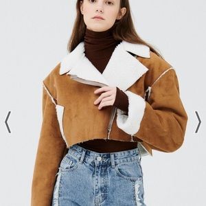 Storets Harlow Faux Shearling Cropped Jacket